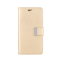 Goospery Rich Diary Wallet Case, iPhone 13 Pro Max-Gold