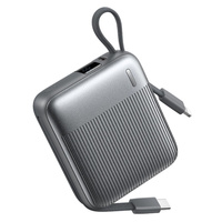 Remax FC-05 22.5W Power Bank [10K mAh] [1 Port + Lightning & USB-C Cables] (Grey)