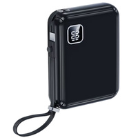 Remax RPP-579 22.5W Power Bank [10K mAh] [1 Port + Lightning & USB-C Cables] (Black)