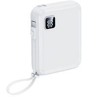 Remax RPP-579 22.5W Power Bank [10K mAh] [1 Port + Lightning & USB-C Cables] (White)